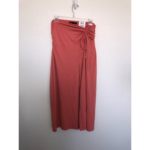 INC High Rise Cinched Peach Cropped Wide Leg Jersey Pant - M - Picture 2 of 8